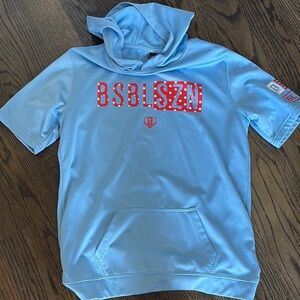 Baseball lifestyle short sleeve Blue Hoodie